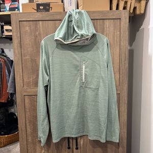 Patagonia Mens Medium Hooded Shirt Technical Sun Long Sleeve Zip Pocket